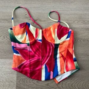 White Fox Boutique Multicolor Corset Top